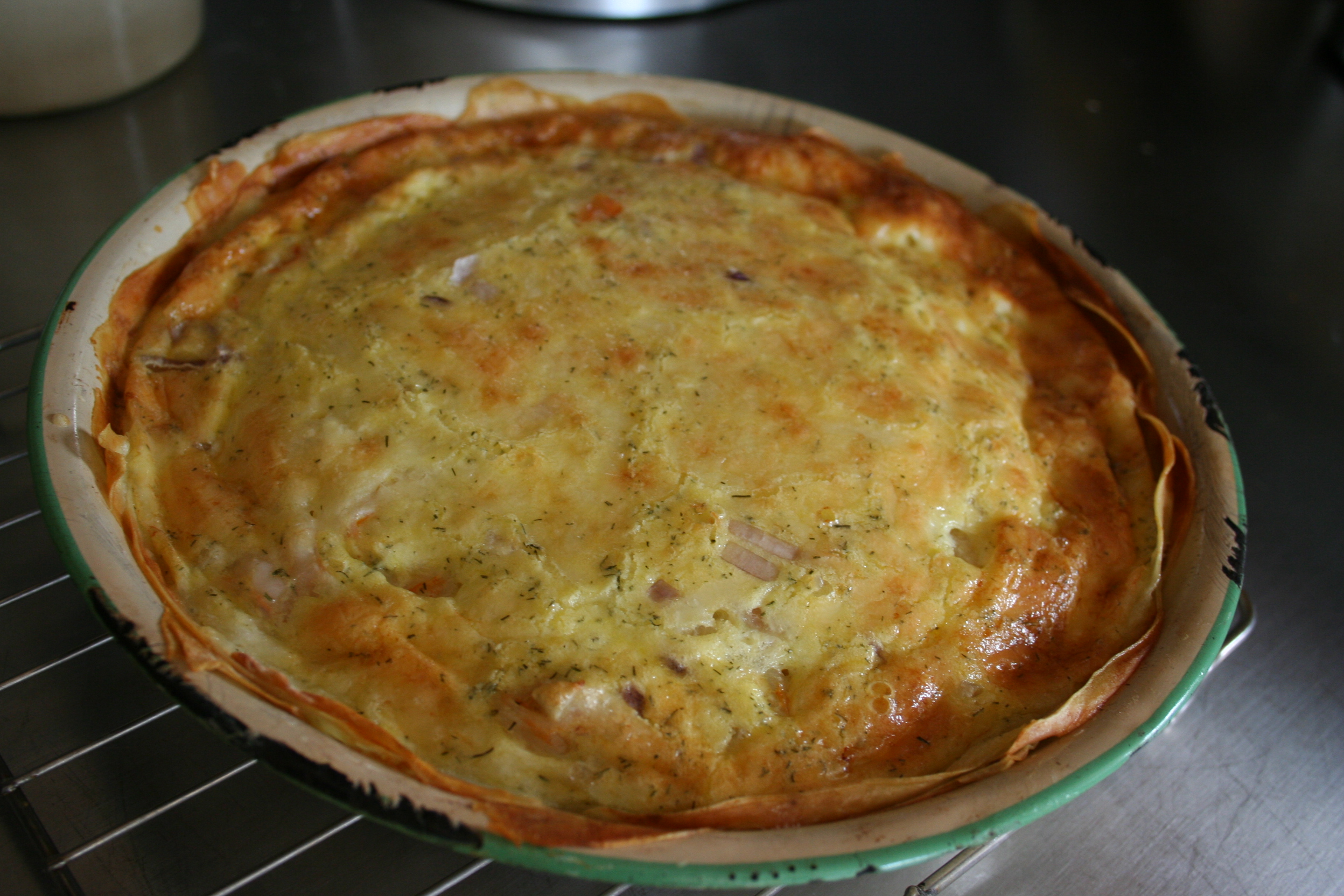 Shrimp Quiche with Potato Crust